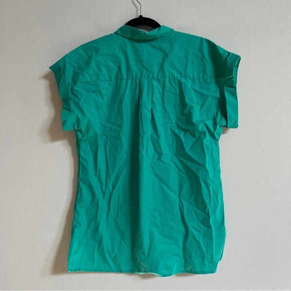 J. Crew Button Front Tie Waist Cotton Poplin Top - Picture 4 of 4